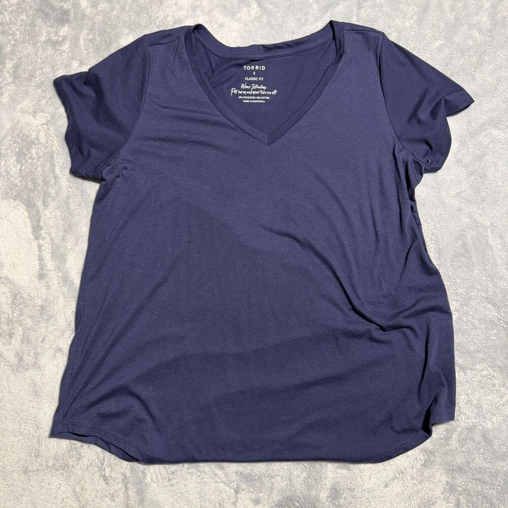 Torrid Navy V-Neck Girlfriend Tee